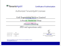 162 Gulf Engineering Services Limited - Abrasive Blasting Certificate
